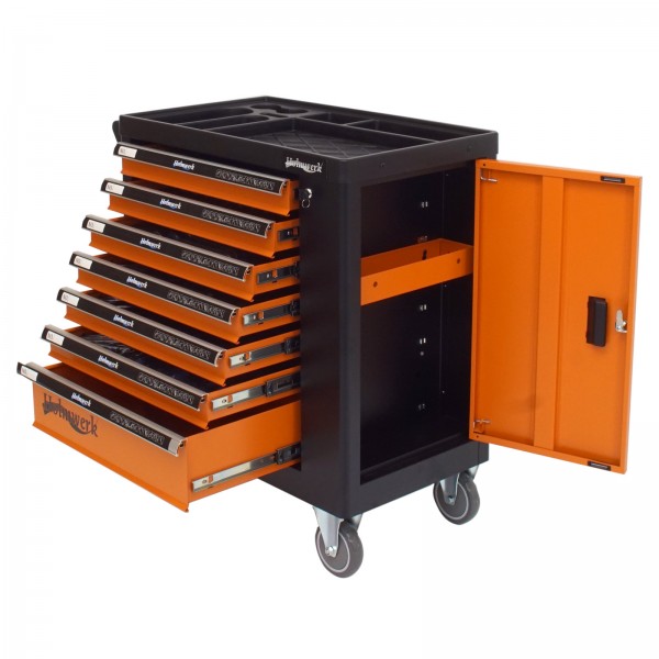 Holmwerk® Werkstattwagen Profi leer orange Montagewagen Werkzeugwagen Assistent