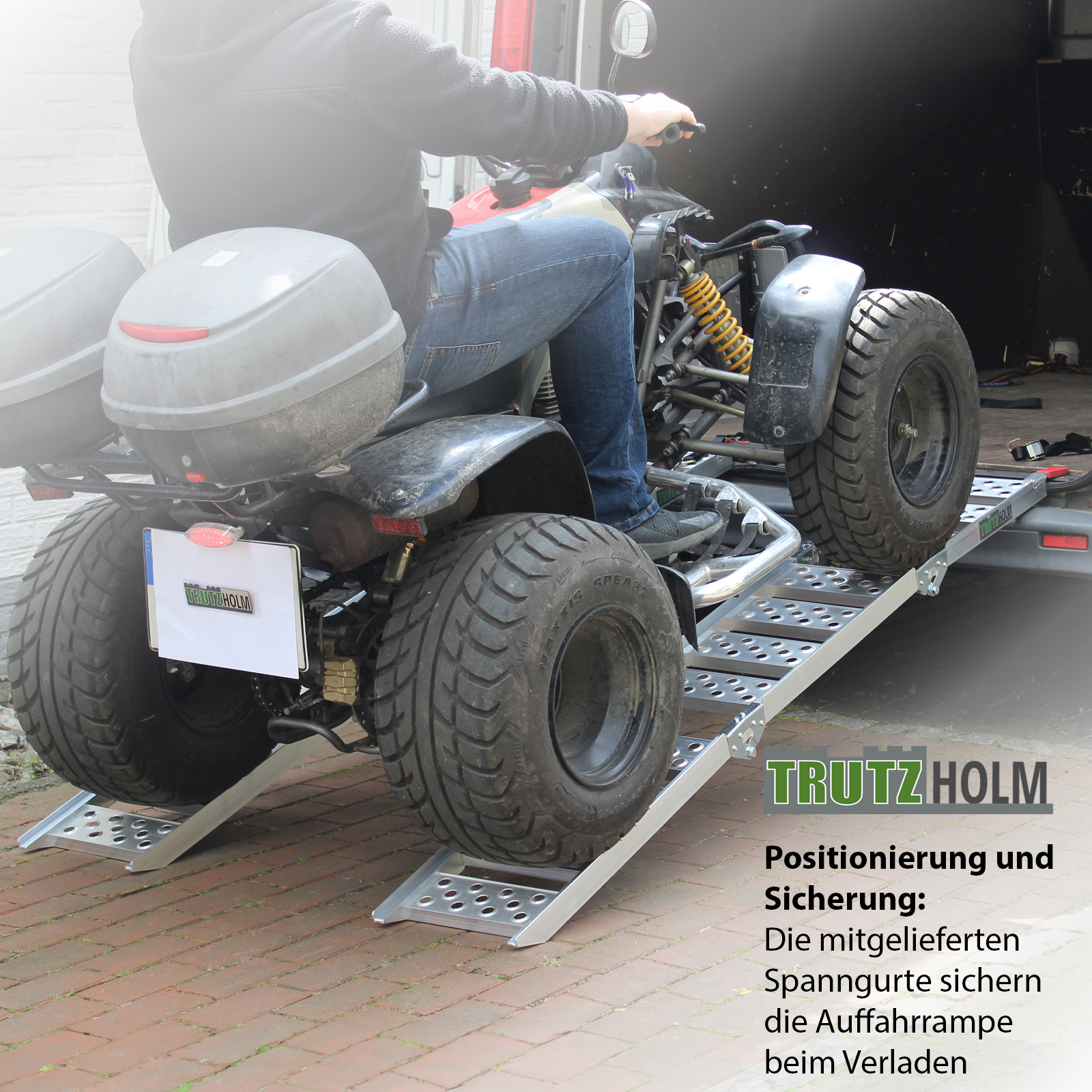 TrutzHolm® Motorrad Auffahrrampe dreifach klappbar 270kg Rampe Verladerampe