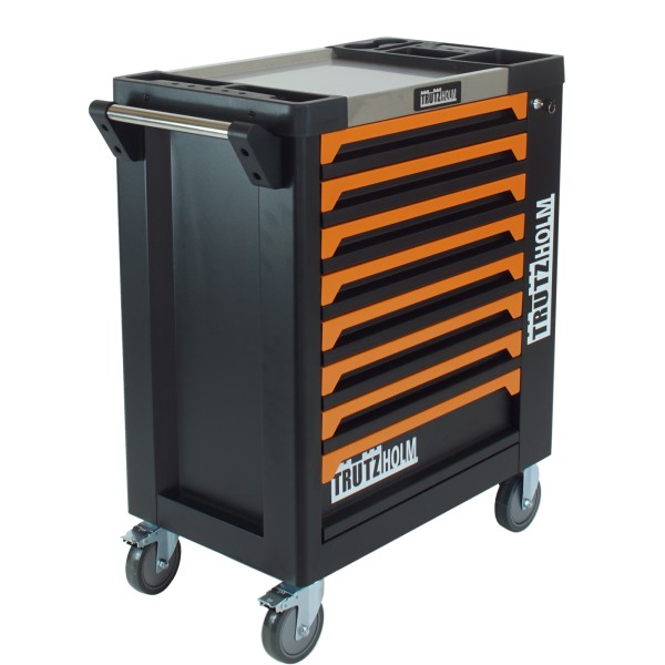 TrutzHolm® Werkstattwagen Orange Leer 8 Schubladen robust und vielseitig einsetzbar Werkzeugwagen