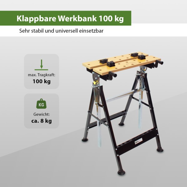 100 kg Werkbank Klappbar höhenverstellbar Werktisch Spanntisch Arbeitstisch