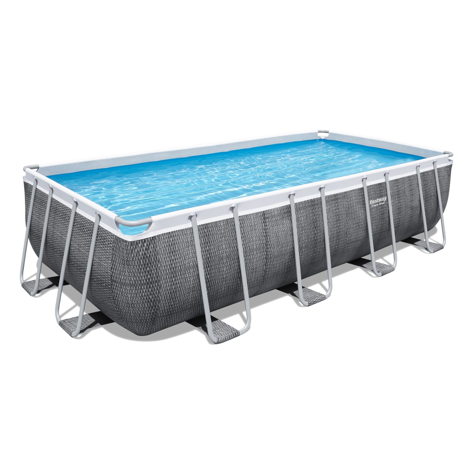 Rattan 549x274x122cm | Garten 56998 Frame Pools Co. Power & & Freizeit grau Rectangular Pool Optik Pool | Haus, Freizeit Steel | | Bestway Pools Set
