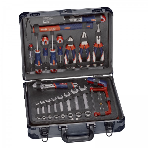 kwb Werkzeug-Koffer inkl. Werkzeug-Set, 129-teilig, gefüllt, robust und hochwertig
