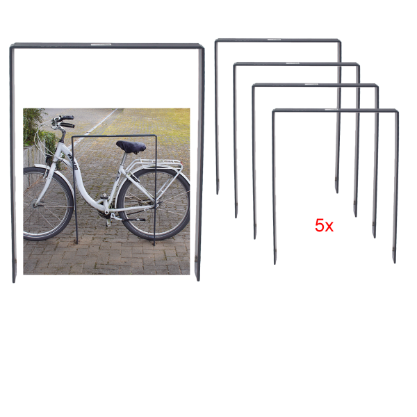 5er Set Fahrrad Anlehnbügel zum Einbetonieren aus Flachstahl Fahrradständer Anlehnständer