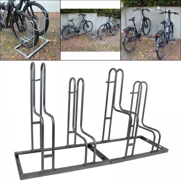 Fahrradständer Reihenparker für 4 Fahrräder feuerverzinkt 2x2 Mehrfachständer Radständer