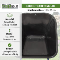 2-Rad Schubkarre XXL 290 L 300 kg Gartenschubkarre Hofkarre Schiebkarre Luftrad Metallfelgen schwarz