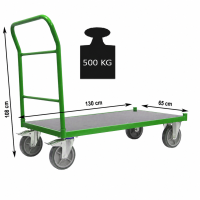 Plattformwagen Profi XL Tragkraft 500 kg 130x65 cm Transportwagen Handwagen Paketwagen