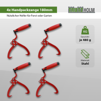4x Handpackzange Packzange Handhebehaken Sappie Holzgreifer Forstzange