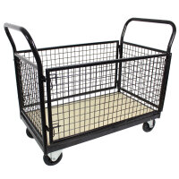 Gitterwagen Plattformwagen 500 kg 119x67x107cm Vierwandwagen Transportwagen Gitterrollwagen Bremse