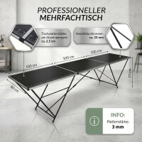 Tapeziertisch Alu Flohmarkttisch 300x60 cm Klapptisch klappbar mit Messskala