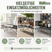 Tapeziertisch Alu Flohmarkttisch 300x60 cm Klapptisch klappbar mit Messskala