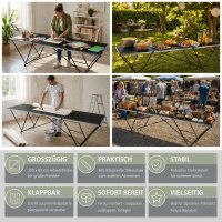Tapeziertisch Alu Flohmarkttisch 300x60 cm Klapptisch klappbar mit Messskala