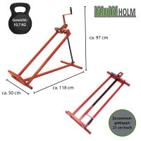 Rasentraktorheber 400 kg Tragkraft Akkuschrauber-Adapter, stufenlos & klappbar 45° Neigung Hebebühne