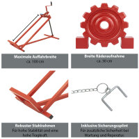 Rasentraktorheber 400 kg Tragkraft Akkuschrauber-Adapter, stufenlos & klappbar 45° Neigung Hebebühne