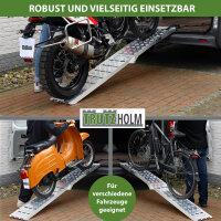 TRUTZHOLM 1x Auffahrrampe klappbar 226 cm Traglast 680 kg Alu geriffelt Motorradrampe Verladerampe