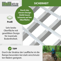 TRUTZHOLM 1x Auffahrrampe klappbar Länge 230 cm Traglast 680 kg Alu Riffelstab Verladerampe