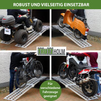 TRUTZHOLM 1x Auffahrrampe klappbar Länge 230 cm Traglast 680 kg Alu Riffelstab Verladerampe
