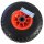 Sackkarrenrad PU-Rad 260x85 mm 3.00-4 75 mm zentrierte Nabe Ø 20 mm rot Vollgummi Bollerwagen