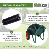 2-Rad Schubkarre 100 L 160 kg Gartenschubkarre Lufträder Stahlfelge kippsicher Kunststoffwanne