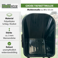 2-Rad Schubkarre 100 L 160 kg Gartenschubkarre Lufträder Stahlfelge kippsicher Kunststoffwanne