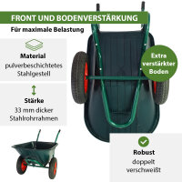 2-Rad Schubkarre 100 L 160 kg Gartenschubkarre Lufträder Stahlfelge kippsicher Kunststoffwanne