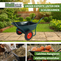 2-Rad Schubkarre 100 L 160 kg Gartenschubkarre Lufträder Stahlfelge kippsicher Kunststoffwanne