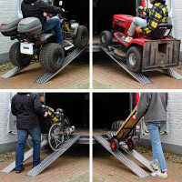TRUTZHOLM 2x Auffahrrampe 200 cm Tragkraft 400 kg Alu profiliert Verladerampe Motorradrampe grau