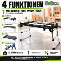 TRUTZHOLM Multifunktions-Werktisch Untergestell höhenverstellbar 56-77 cm, Tragkraft 500 kg klappbar