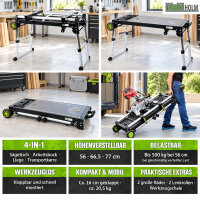 TRUTZHOLM Multifunktions-Werktisch Untergestell höhenverstellbar 56-77 cm, Tragkraft 500 kg klappbar