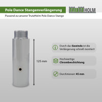 Tanzstangenverlängerung 125 mm für Tanzstange 45mm Pole Dance Verlängerung