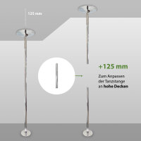 Tanzstangenverlängerung 125 mm für Tanzstange 45mm Pole Dance Verlängerung