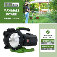 Gartenpumpe Edelstahl 800 W 3200 l/h Förderhöhe 44 m Jetpumpe Saugpumpe Pumpe zur Gartenbewässerung