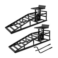 2x Auffahrrampe mit hydraulischem Wagenheber 4000 kg...
