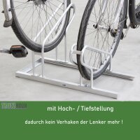 Fahrradständer für 6 Fahrräder höhenversetzt 210 x 45 cm Stahl feuerverzinkt grau 2x3 Bodenparker