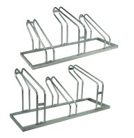 Fahrradständer für 6 Fahrräder höhenversetzt 210 x 45 cm Stahl feuerverzinkt grau 2x3 Bodenparker