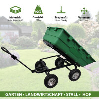 XXL Gartenwagen 350 Ltr. 500 kg Transportwagen Kippfunktion Anhänger Rasentraktor Handwagen