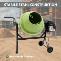 Betonmischer 70L Fassungsvermögen 230V 275W 27,5 U/min Zahnräder aus Guss Zementmischer