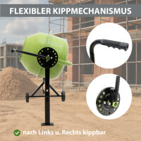 Betonmischer 70L Fassungsvermögen 230V 275W 27,5 U/min Zahnräder aus Guss Zementmischer