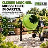 TRUTZHOLM Garten- & DIY-Mischer 70 L – für Erde, Kompost, Pflanzsubstrat, Beton & Mörtel
