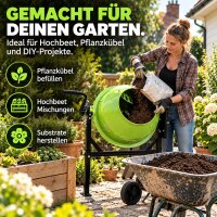 TRUTZHOLM Garten- & DIY-Mischer 70 L – für Erde, Kompost, Pflanzsubstrat, Beton & Mörtel
