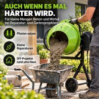 TRUTZHOLM Garten- & DIY-Mischer 70 L – für Erde, Kompost, Pflanzsubstrat, Beton & Mörtel