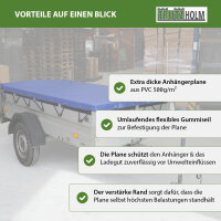 Anhänger Flachplane 2575x1345x100 mm mit Gummiseil