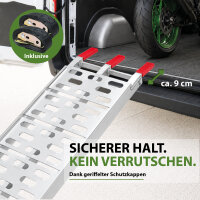 TRUTZHOLM 2x Auffahrrampe klappbar 228 cm Traglast 680 kg Alu gelocht Rampen Motorradrampen grau