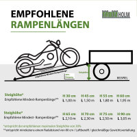 TRUTZHOLM 2x Auffahrrampe klappbar 228 cm Traglast 680 kg Alu gelocht Rampen Motorradrampen grau