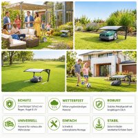 TRUTZHOLM Mähroboter Garage wetterfest Überdachung mit UV-Schutz & Metallfüßen Carport