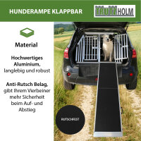 TRUTZHOLM Hunderampe klappbar 183 cm Tragkraft 180 kg Aluminiumrampe faltbar rutschfest mit Griff