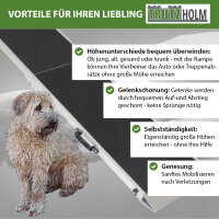 TRUTZHOLM Hunderampe klappbar 183 cm Tragkraft 180 kg Aluminiumrampe faltbar rutschfest mit Griff