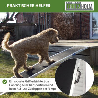 TRUTZHOLM Hunderampe klappbar 183 cm Tragkraft 180 kg Aluminiumrampe faltbar rutschfest mit Griff