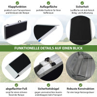 TRUTZHOLM Hunderampe klappbar 183 cm Tragkraft 180 kg Aluminiumrampe faltbar rutschfest mit Griff