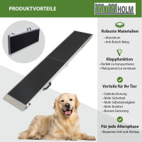 TRUTZHOLM Hunderampe klappbar 183 cm Tragkraft 180 kg Aluminiumrampe faltbar rutschfest mit Griff