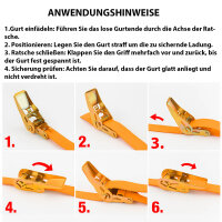 Profi Ratschen Spanngurt Spanngurte Zurrgurt 1-tlg 6m 1t 1to 1000 kg ORANGE